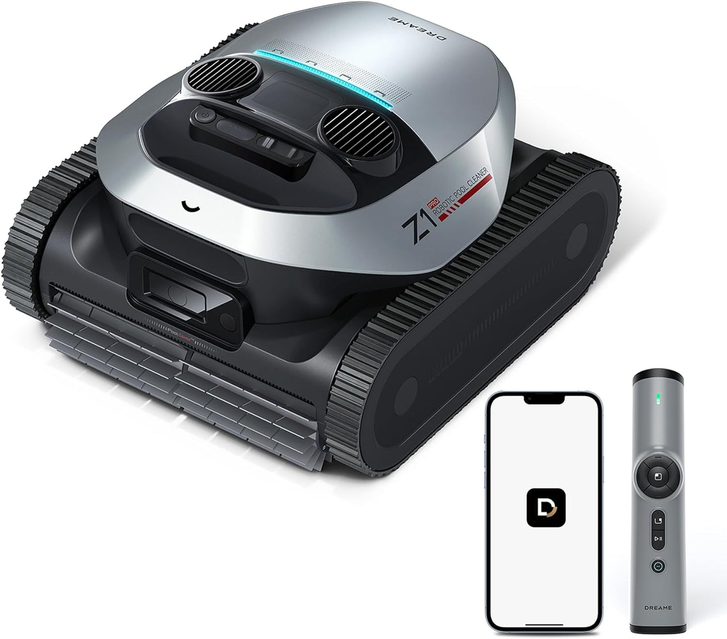 Dreame Z1 Pro — robot piscine sans fil 200 m², 30 m³/h, fond parois ligne d'eau, 240 min, app