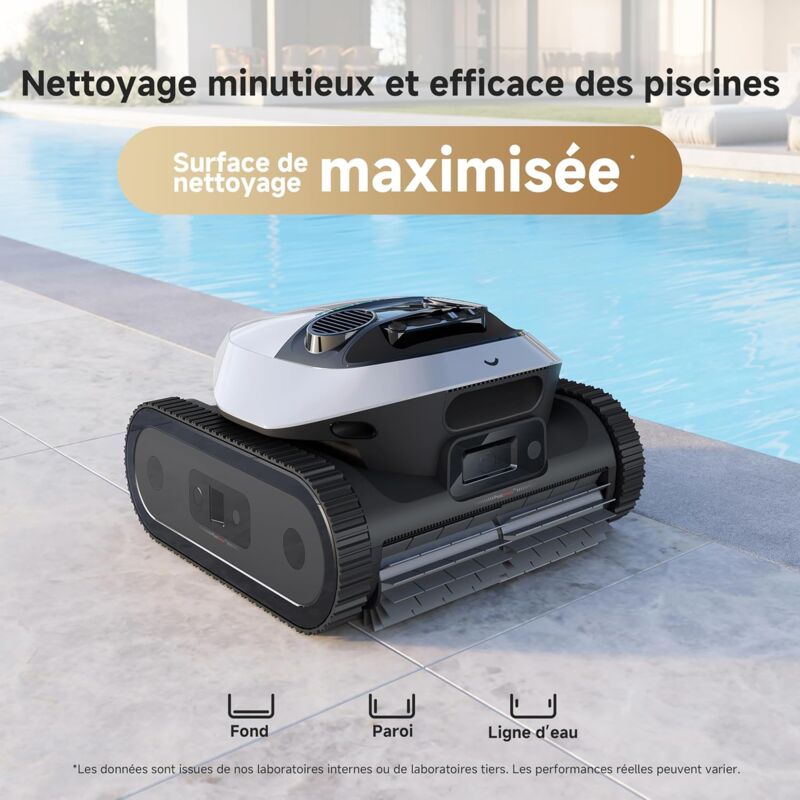 Dreame Z1 — robot piscine sans fil 180 m², 30 m³/h, fond parois ligne d'eau, 240 min, app