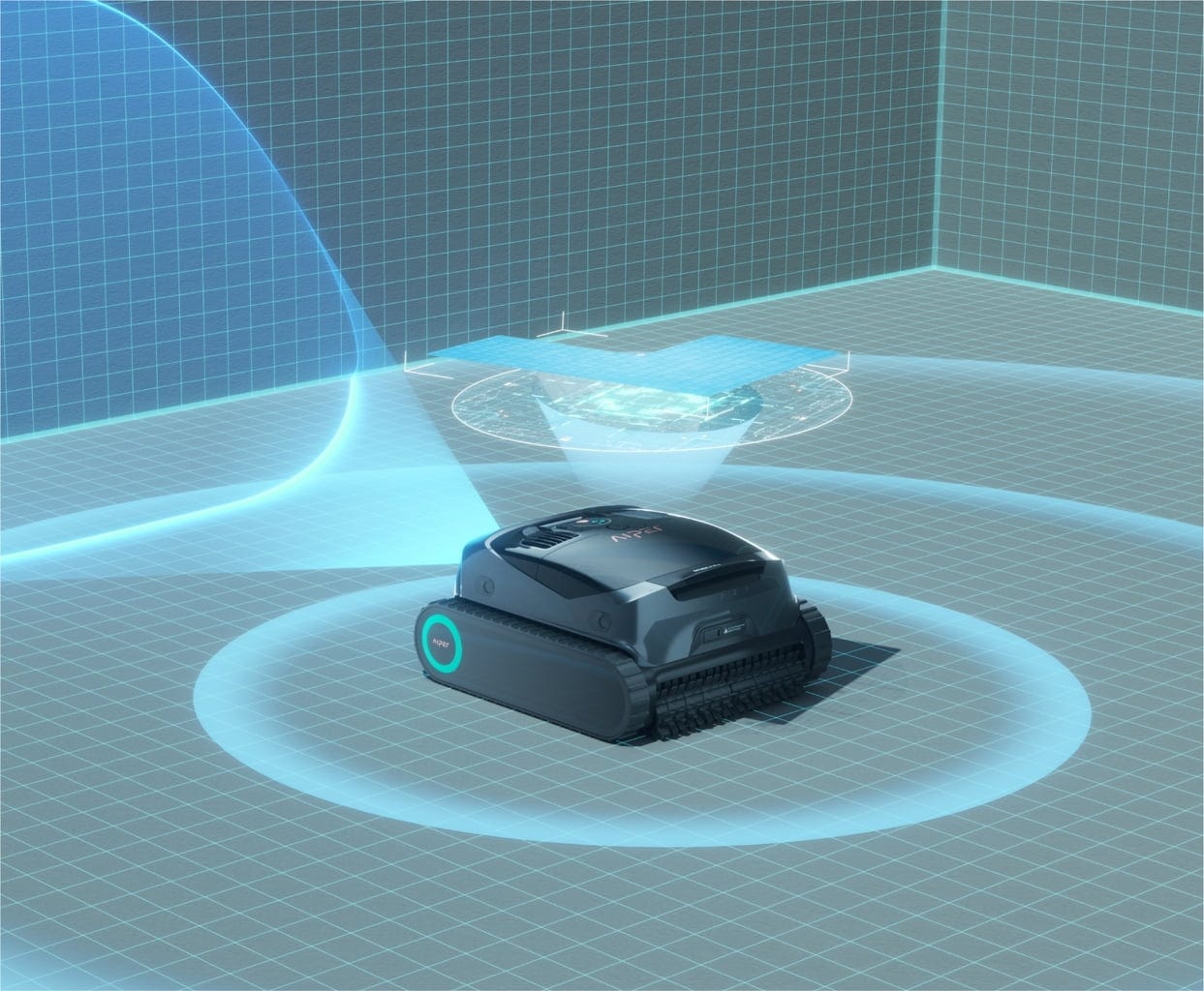 Aiper Scuba X1 Pro — robot piscine sans fil 200 m², 420 L/min, fond parois ligne d'eau, 180 min