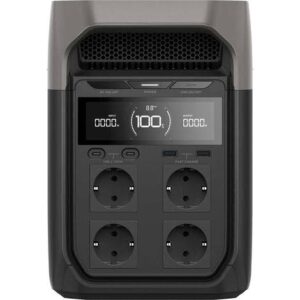 EcoFlow DELTA 3 – Station Électrique Portable, 1024 Wh, LiFePO4, 1800 W, Charge 45 min, Noir